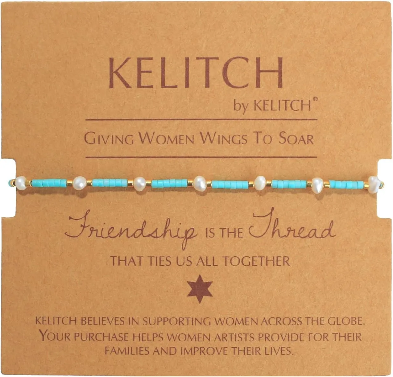 KELITCH Womens Pearl Friendship Bracelets Shell Miyuki Beads Strand Bracelets Pearl Bracelets