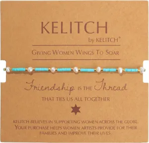KELITCH Womens Pearl Friendship Bracelets Shell Miyuki Beads Strand Bracelets Pearl Bracelets