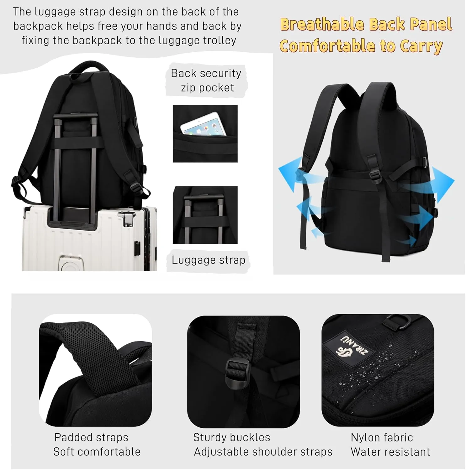 Kids Backpack for Boys & Girls, Middle School Backpacks for Teens Boys, Elementary Student Bookbag School Bags for Boys Casual Daypack,Grey-white