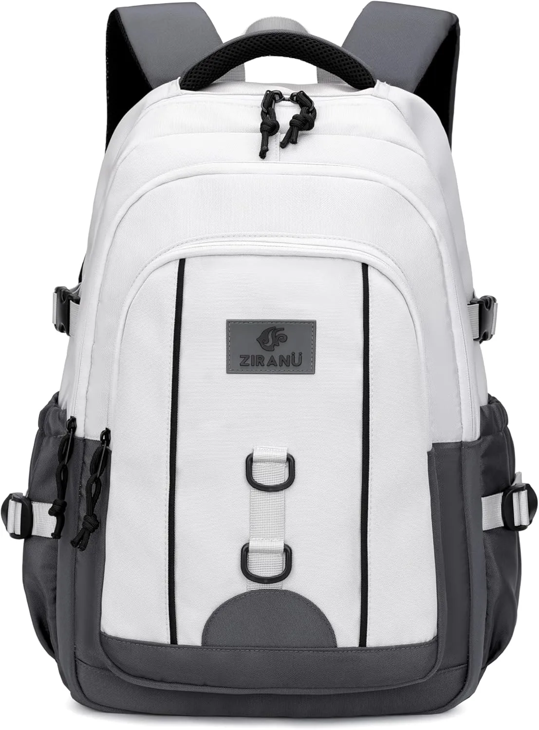Kids Backpack for Boys & Girls, Middle School Backpacks for Teens Boys, Elementary Student Bookbag School Bags for Boys Casual Daypack,Grey-white