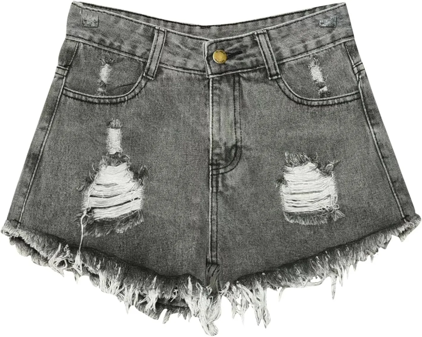 Ladies Ripped Jeans Shorts Casual Summer Breathable Button Short Womens High Waist Trendy Vacation Bottom Basic 2025