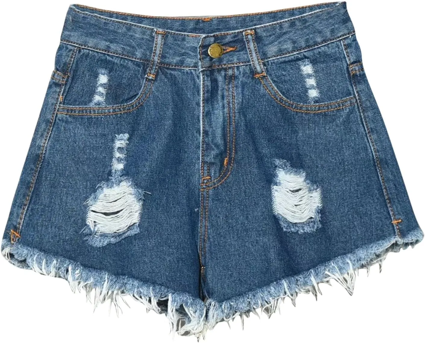 Ladies Ripped Jeans Shorts Casual Summer Breathable Button Short Womens High Waist Trendy Vacation Bottom Basic 2025