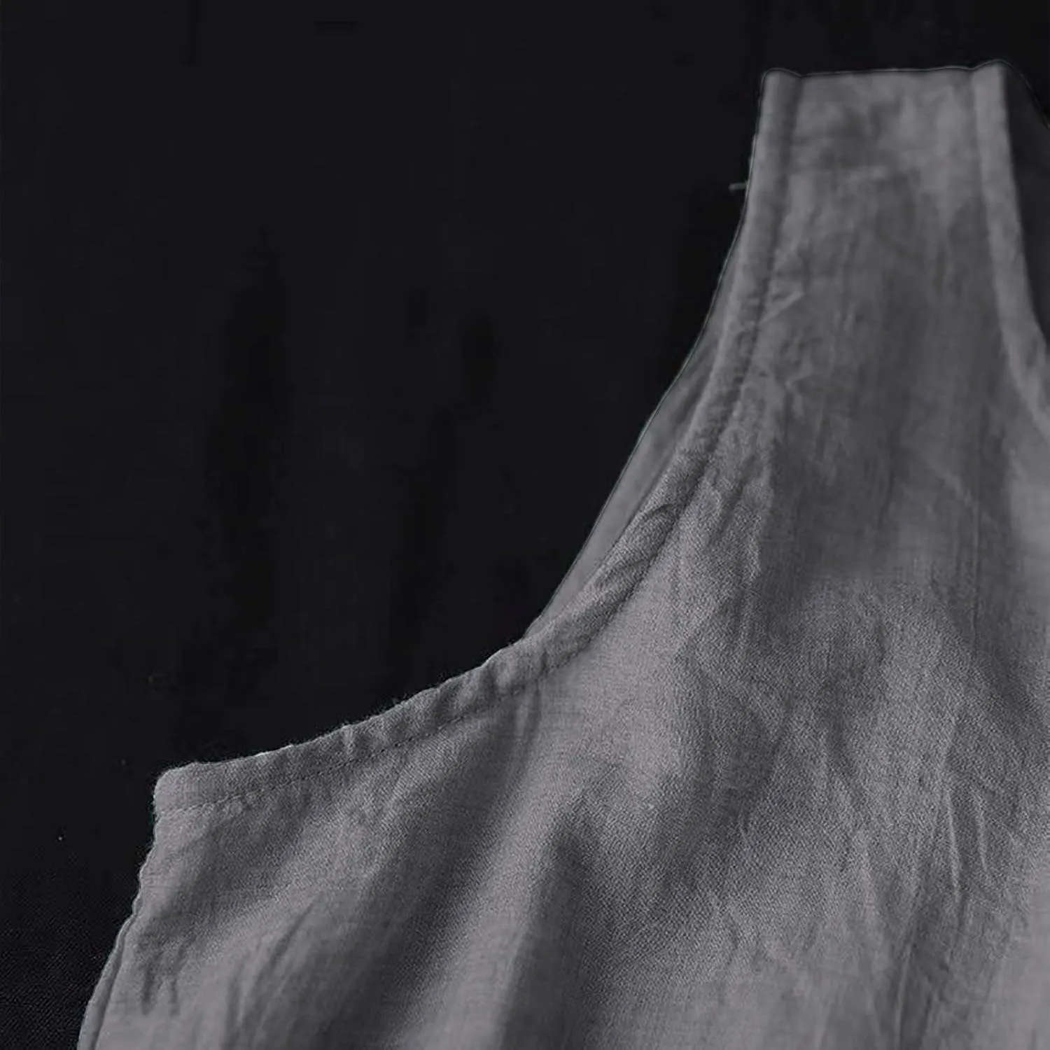 LEMONONSTORE Plus Size Women Sleeveless Tunic Dresses Summer Cotton Linen Swing A-Line High Low Retro Midi Dress Relaxed Fit