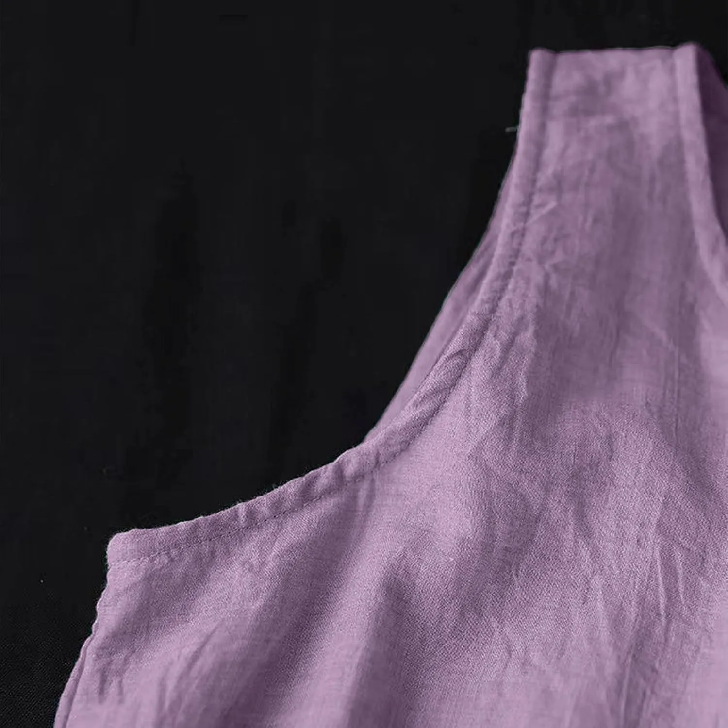 LEMONONSTORE Plus Size Women Sleeveless Tunic Dresses Summer Cotton Linen Swing A-Line High Low Retro Midi Dress Relaxed Fit