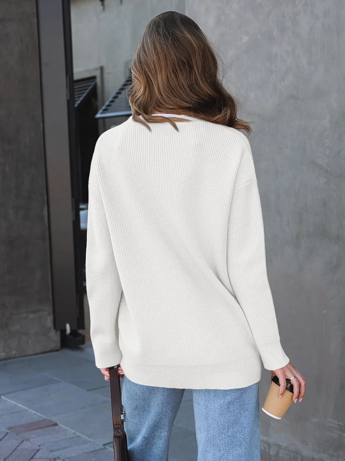 LILLUSORY Women Oversized Cardigan Sweater 2025 Fall Outfits Cloth Fashion V Neck Knit Button Front Casual Trendy Tops