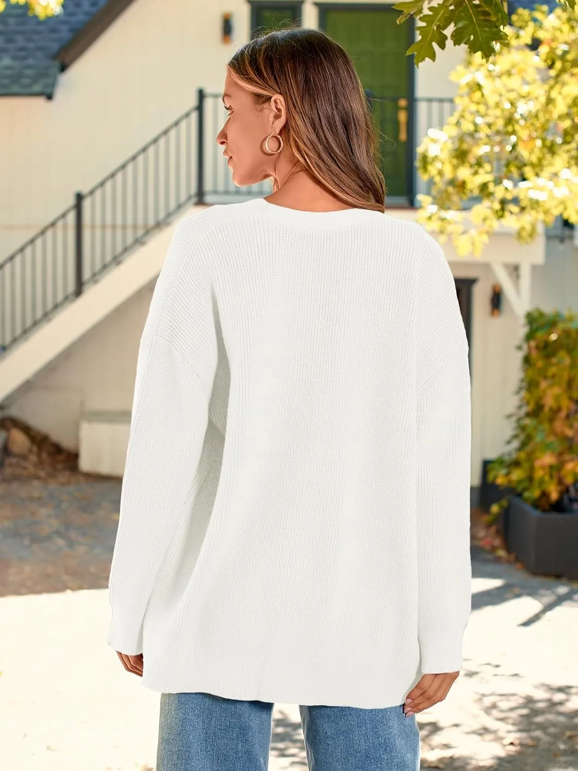 LILLUSORY Women Oversized Cardigan Sweater 2025 Fall Outfits Cloth Fashion V Neck Knit Button Front Casual Trendy Tops