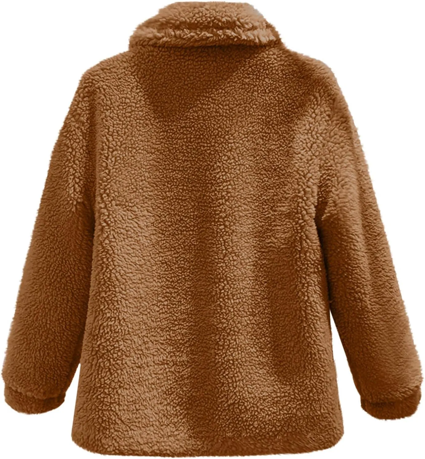 Long Winter Coats for Women Long Sleeve Hoodless Fleece Jackets Casual Loose Heated Coat with Pockets Outerwear