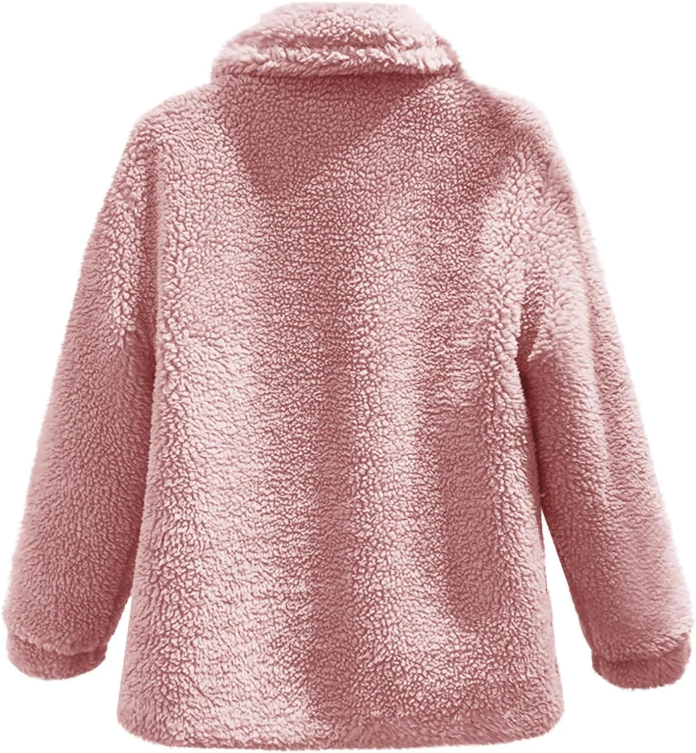 Long Winter Coats for Women Long Sleeve Hoodless Fleece Jackets Casual Loose Heated Coat with Pockets Outerwear