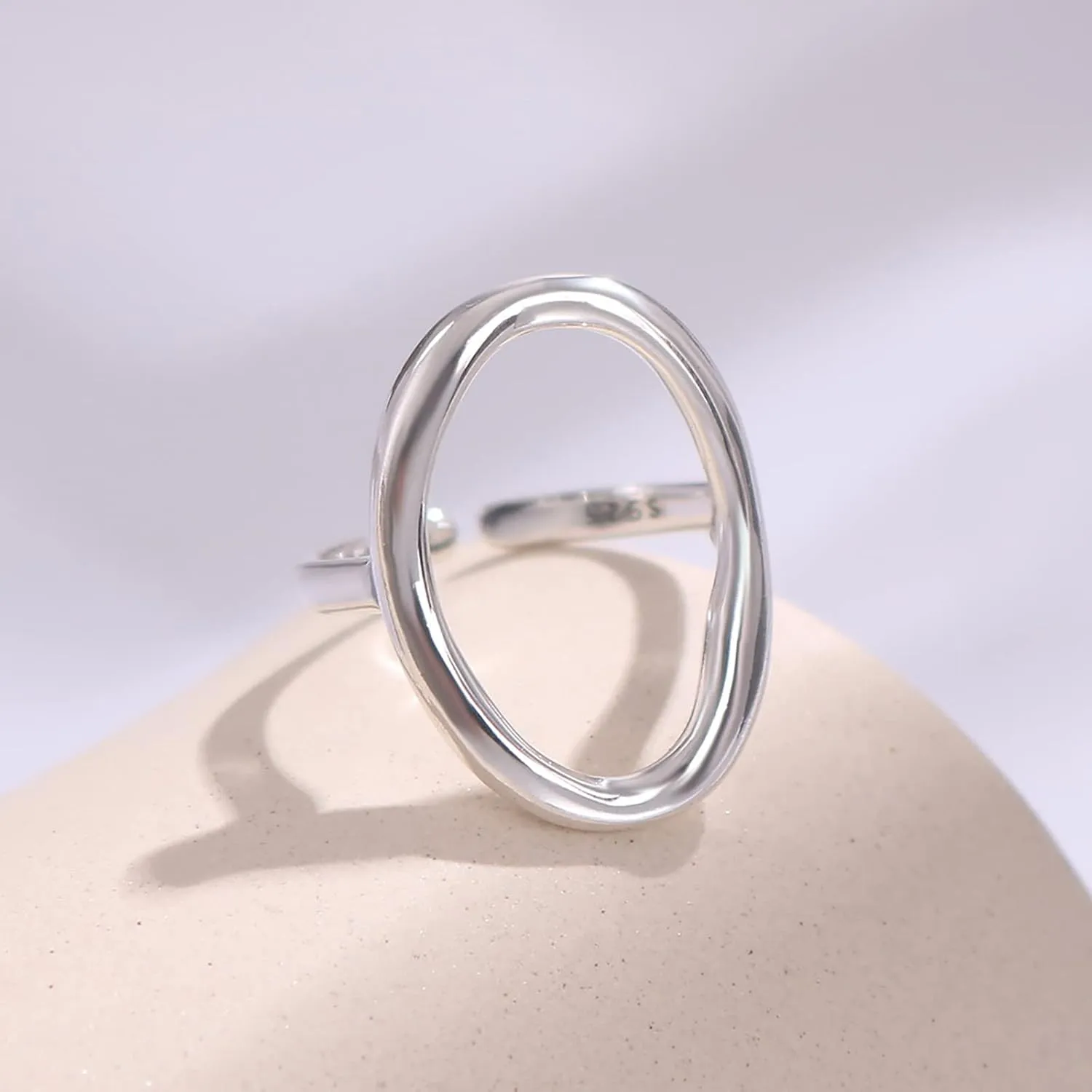 Loqimu 6 Pack Silver Midi Rings Stainless Steel Stackable Rings for Women Open Knuckle Rings Set Wide Irregular Finger Rings for Teen Girls Hug Geometric Fashion Rings Aesthetic Jewelry Gift