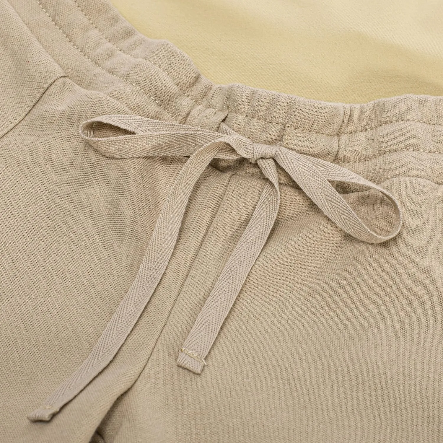 Maacie Maternity Sweat Shorts 2025 High Waist Shorts Lounge Casual Curved Slit Shorts with Pockets