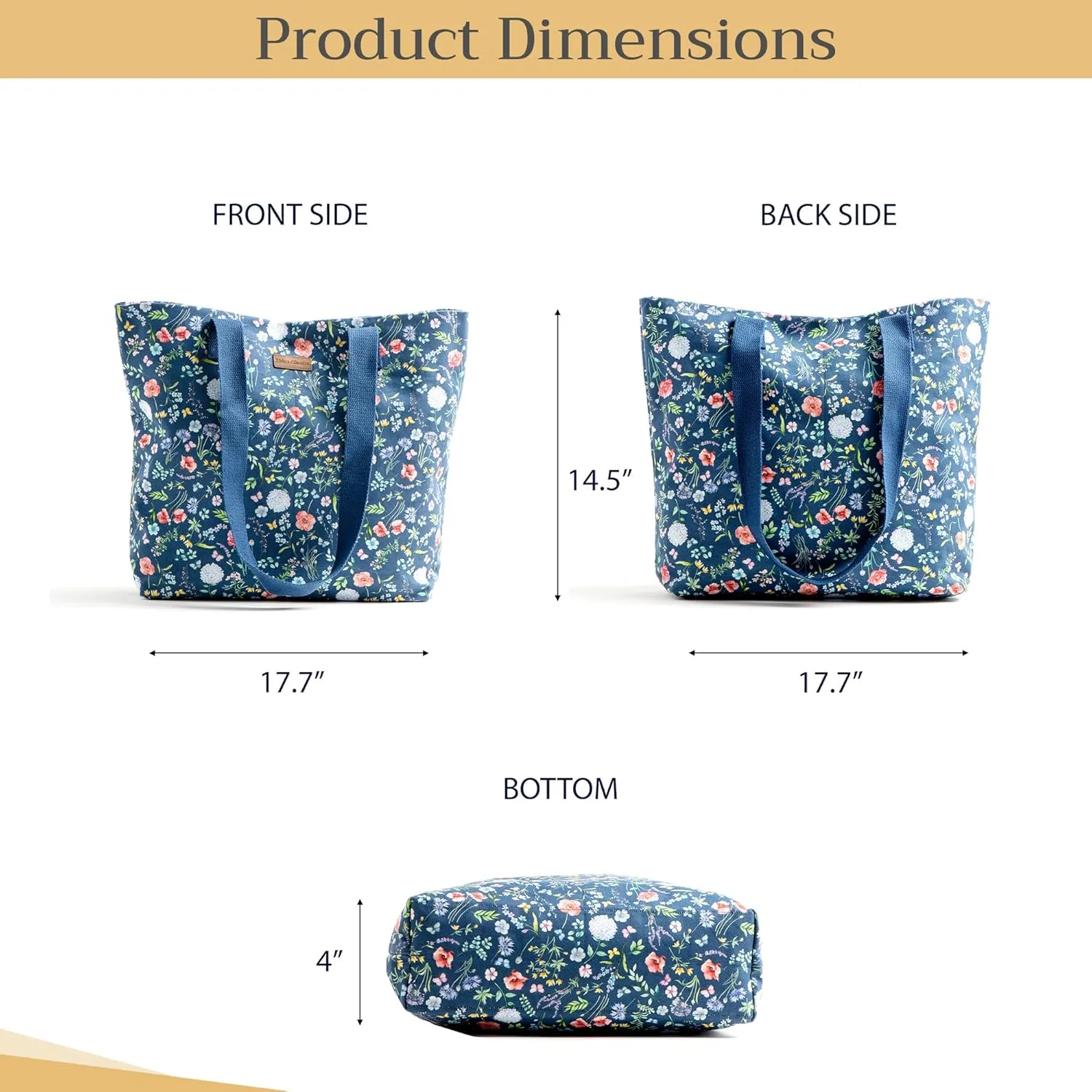 Maison d' Hermine Canvas Tote Bag for Women Cotton Canvas Reusable Shoulder Grocery Bags Bulk with Handle for Shopping Travel