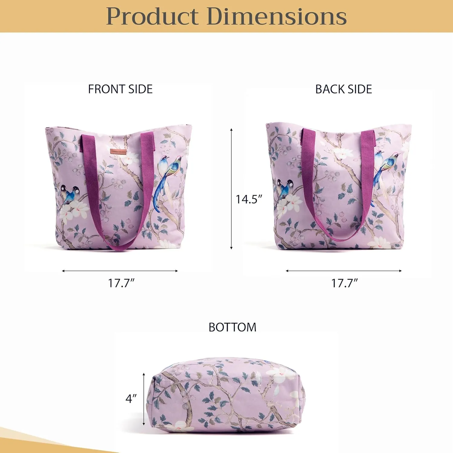 Maison d' Hermine Canvas Tote Bag for Women Cotton Canvas Reusable Shoulder Grocery Bags Bulk with Handle for Shopping Travel