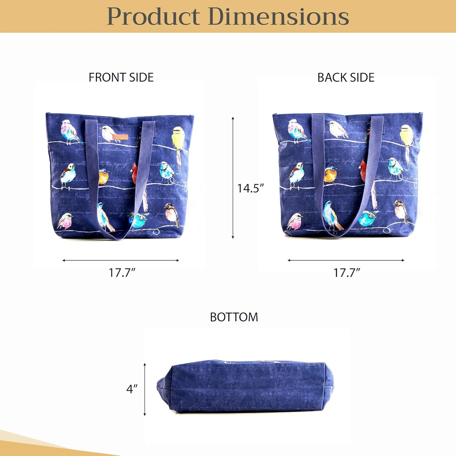 Maison d' Hermine Canvas Tote Bag for Women Cotton Canvas Reusable Shoulder Grocery Bags Bulk with Handle for Shopping Travel