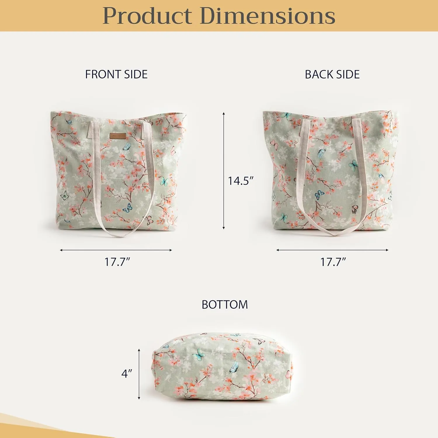 Maison d' Hermine Canvas Tote Bag for Women Cotton Canvas Reusable Shoulder Grocery Bags Bulk with Handle for Shopping Travel