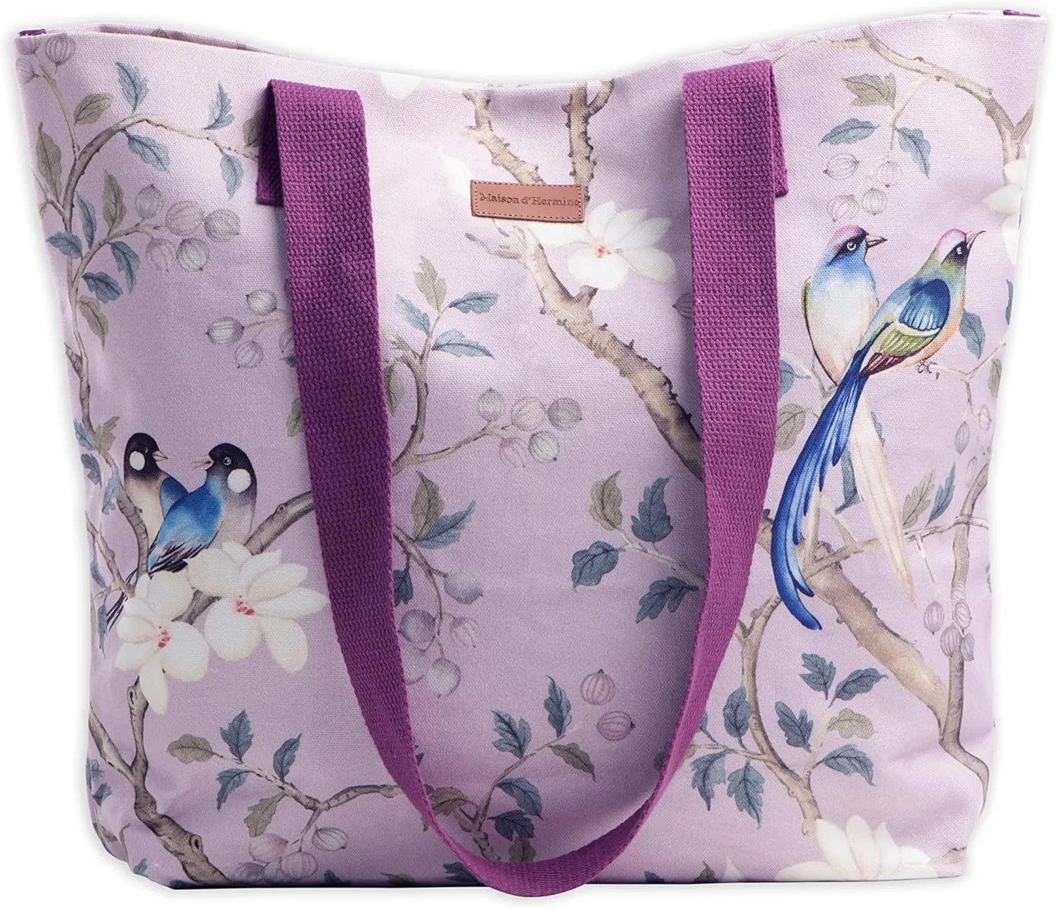 Maison d' Hermine Canvas Tote Bag for Women Cotton Canvas Reusable Shoulder Grocery Bags Bulk with Handle for Shopping Travel