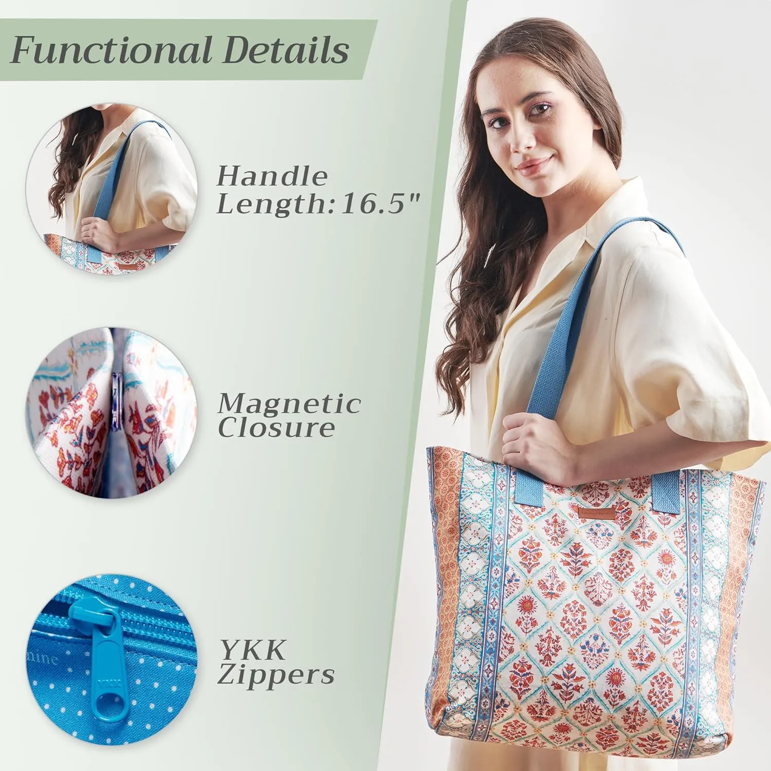 Maison d' Hermine Canvas Tote Bag for Women Cotton Canvas Reusable Shoulder Grocery Bags Bulk with Handle for Shopping Travel