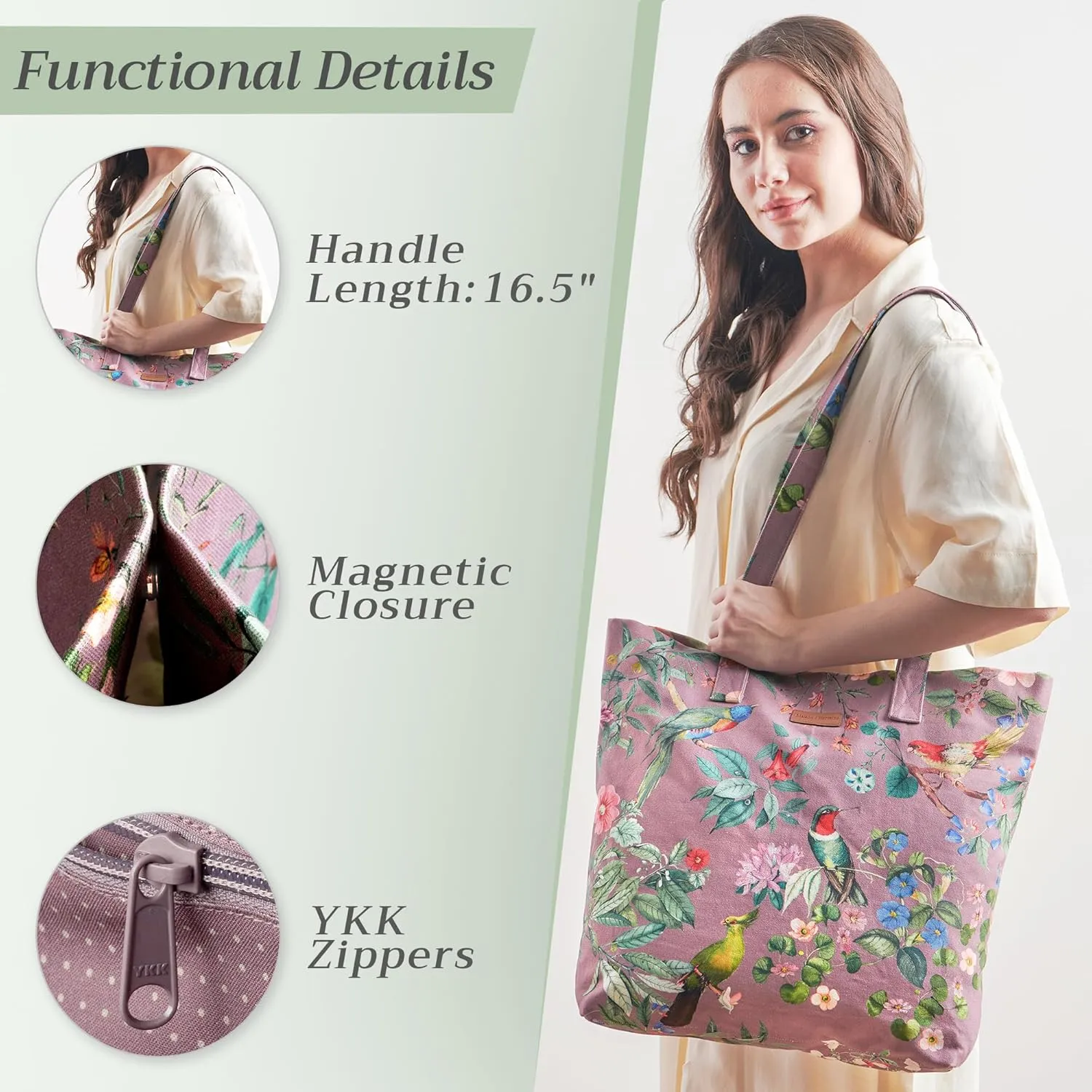 Maison d' Hermine Canvas Tote Bag for Women Cotton Canvas Reusable Shoulder Grocery Bags Bulk with Handle for Shopping Travel