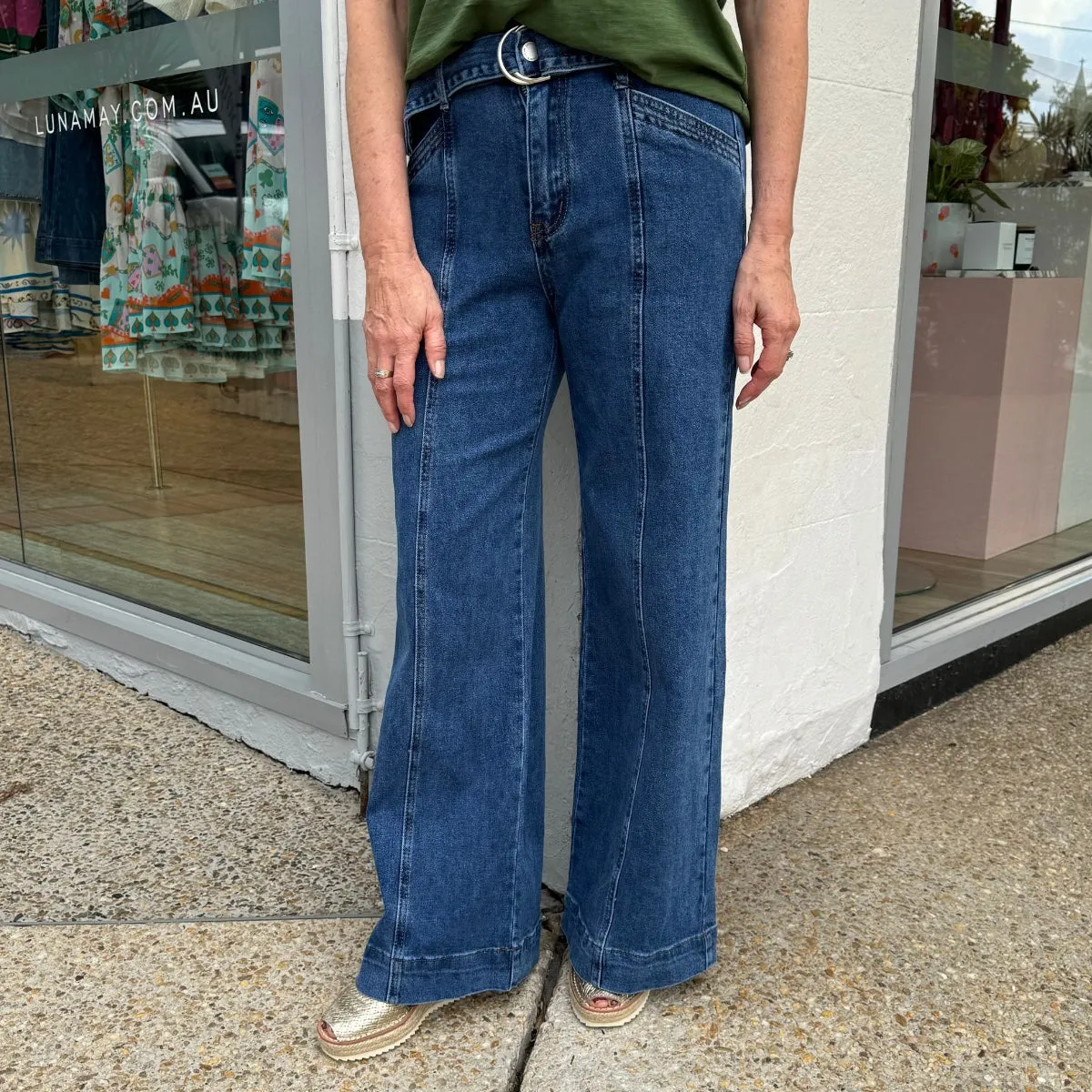 Mattea Wide Leg Jeans (Dark)