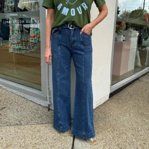 Mattea Wide Leg Jeans (Dark)