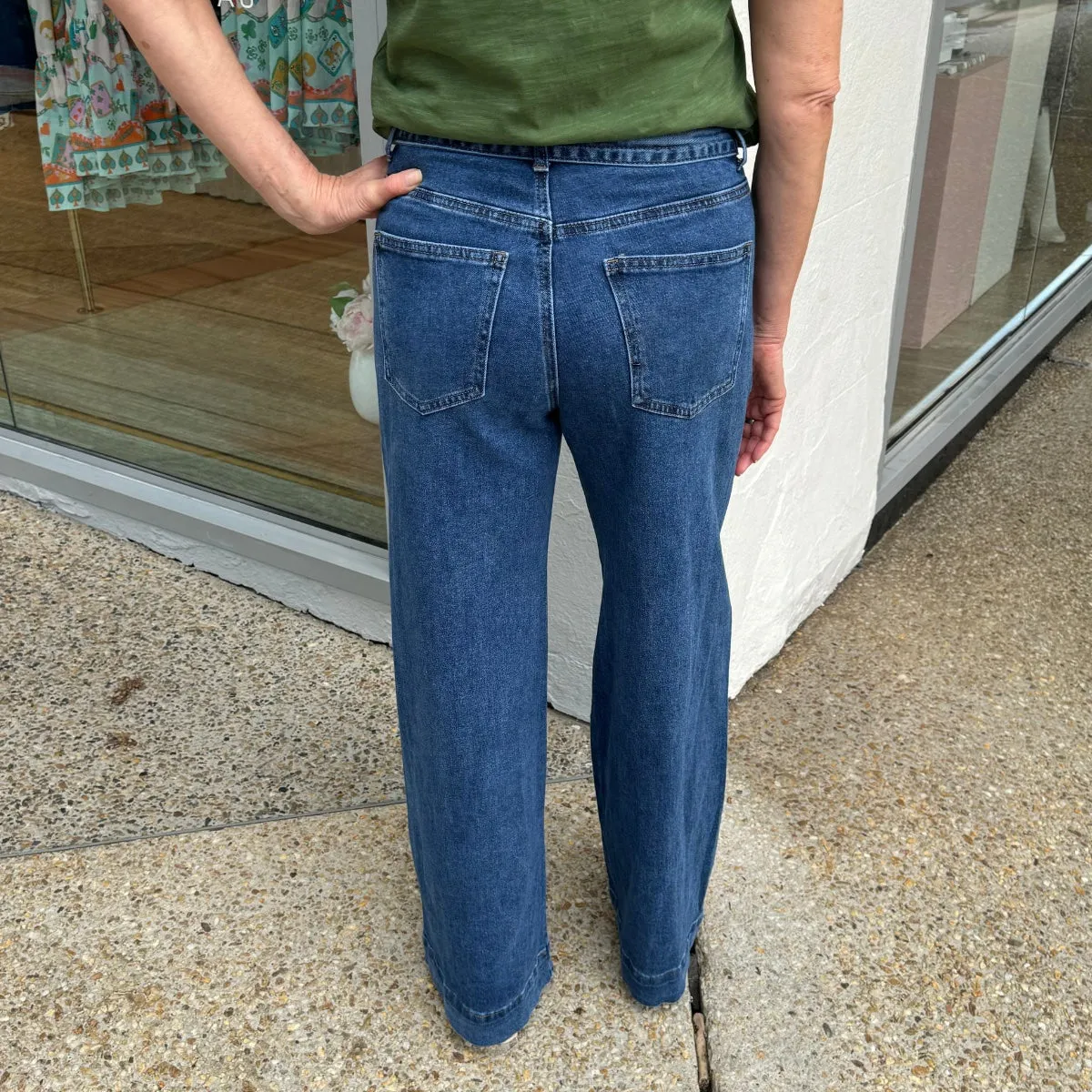 Mattea Wide Leg Jeans (Dark)