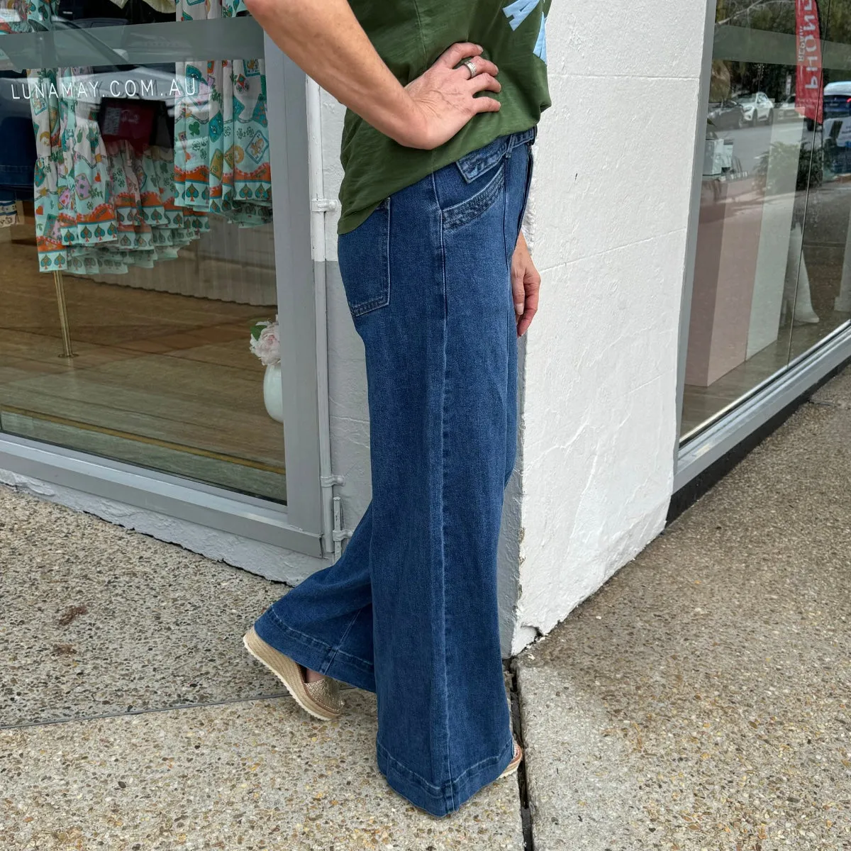 Mattea Wide Leg Jeans (Dark)