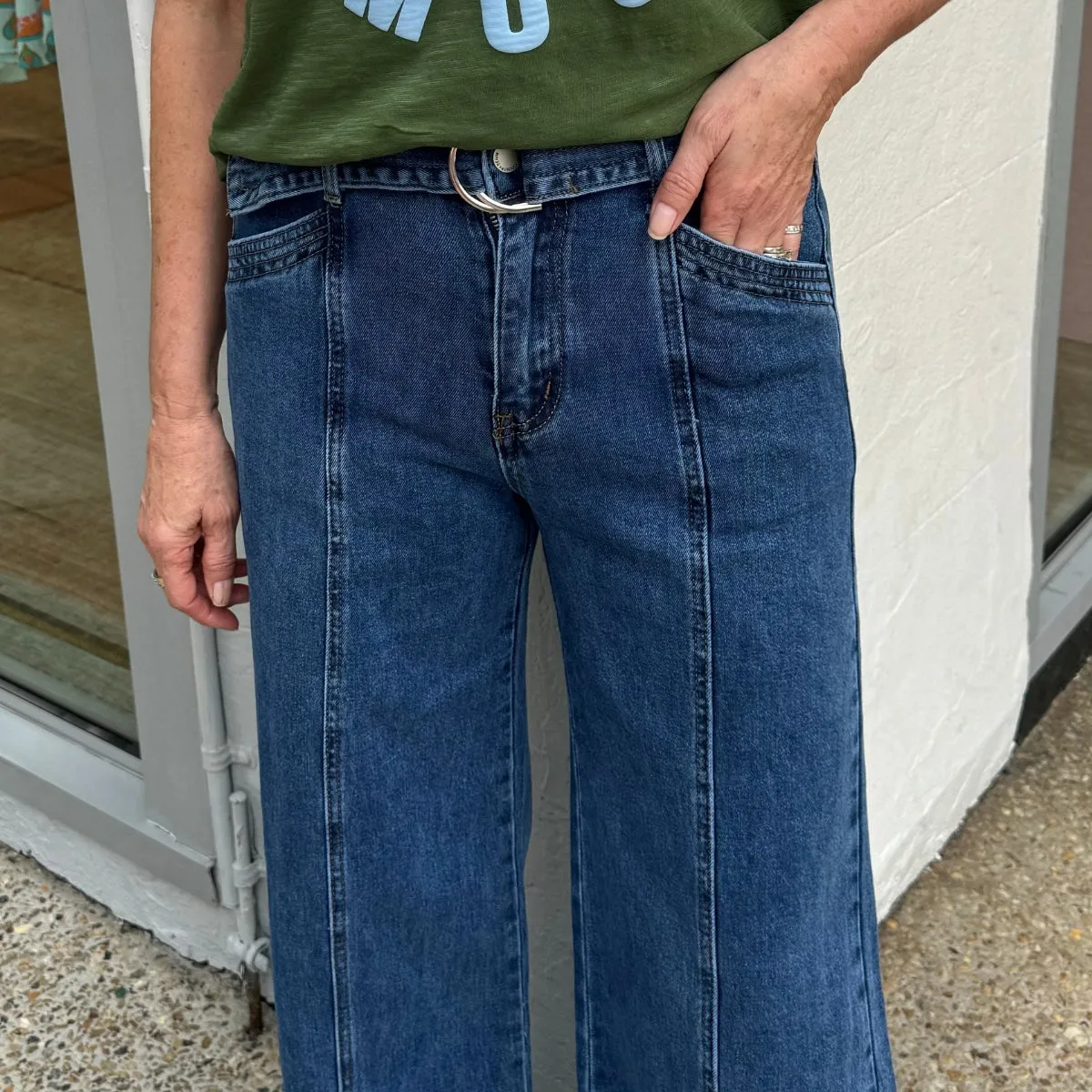Mattea Wide Leg Jeans (Dark)