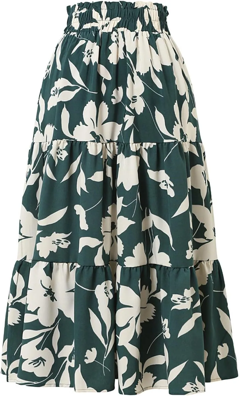 Maxi Skirt Boho Maxi Spring Flowy Boho Comfy Tiered Western Boho Mini Skirt