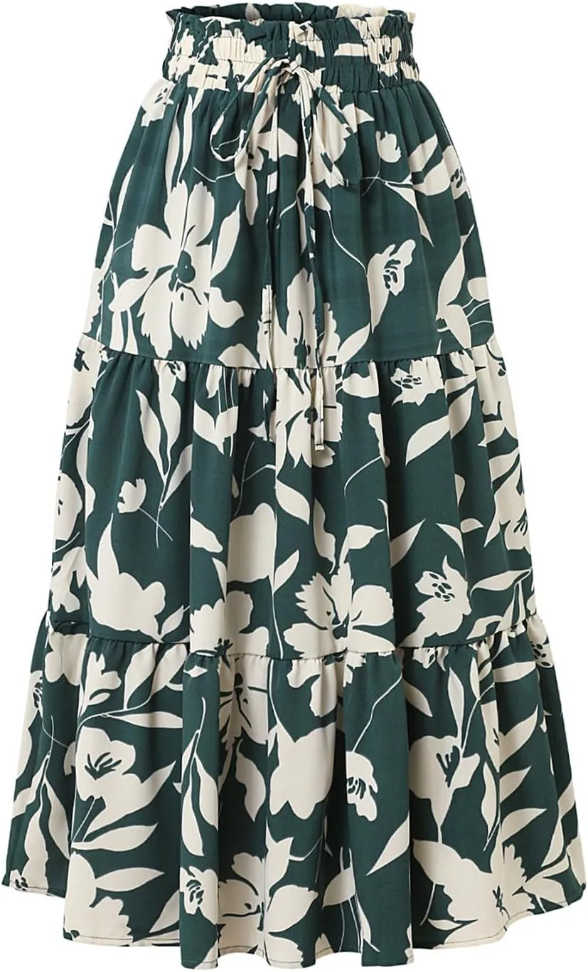 Maxi Skirt Boho Maxi Spring Flowy Boho Comfy Tiered Western Boho Mini Skirt