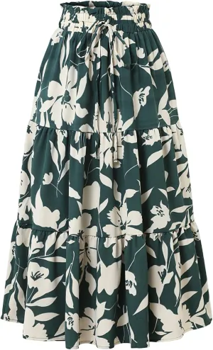 Maxi Skirt Boho Maxi Spring Flowy Boho Comfy Tiered Western Boho Mini Skirt