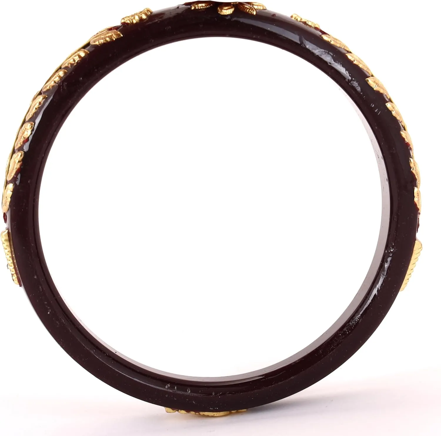 Meenakshi imitation Set of 2 Indian Handcrafted Black Gold Plated Designer Pola Bangles Bollywood Designer Jewelry Bangle Bracelets In Gold Tone For Women