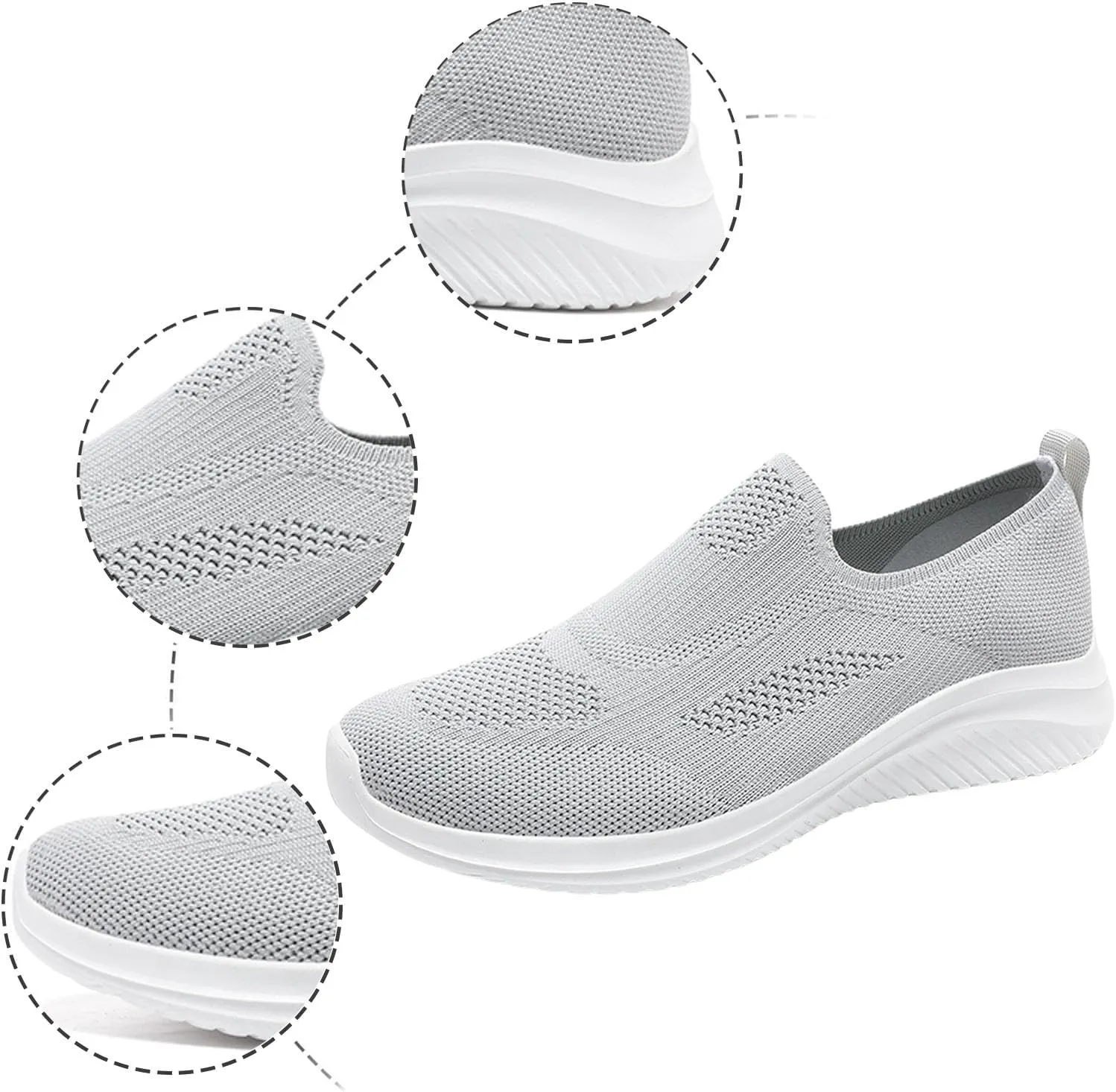 Memory Foam Versatile Shoes for Men Lightweight Sport Gym Jogging Walking Sneaker Soft Flat Soled Elderly Shoes