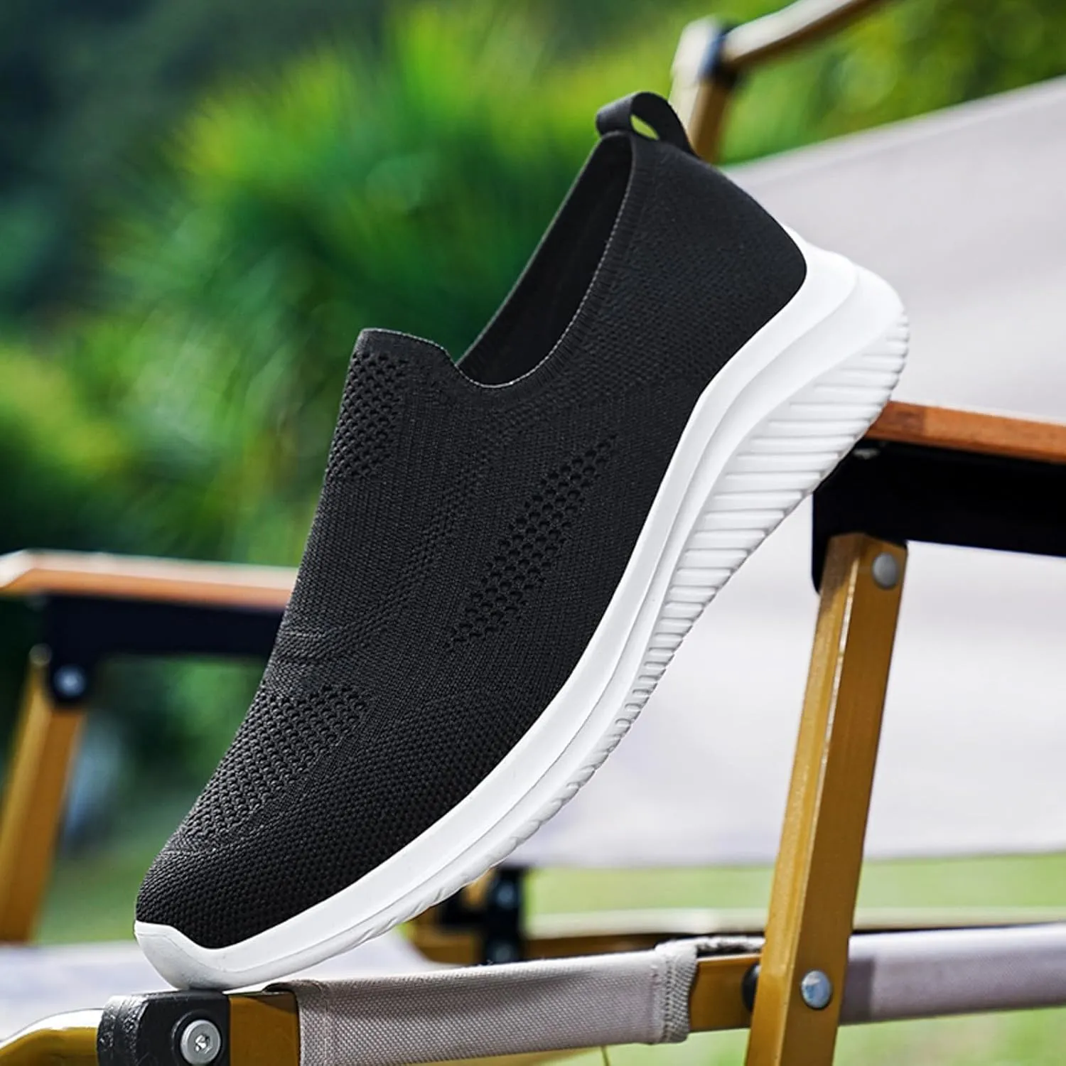 Memory Foam Versatile Shoes for Men Lightweight Sport Gym Jogging Walking Sneaker Soft Flat Soled Elderly Shoes