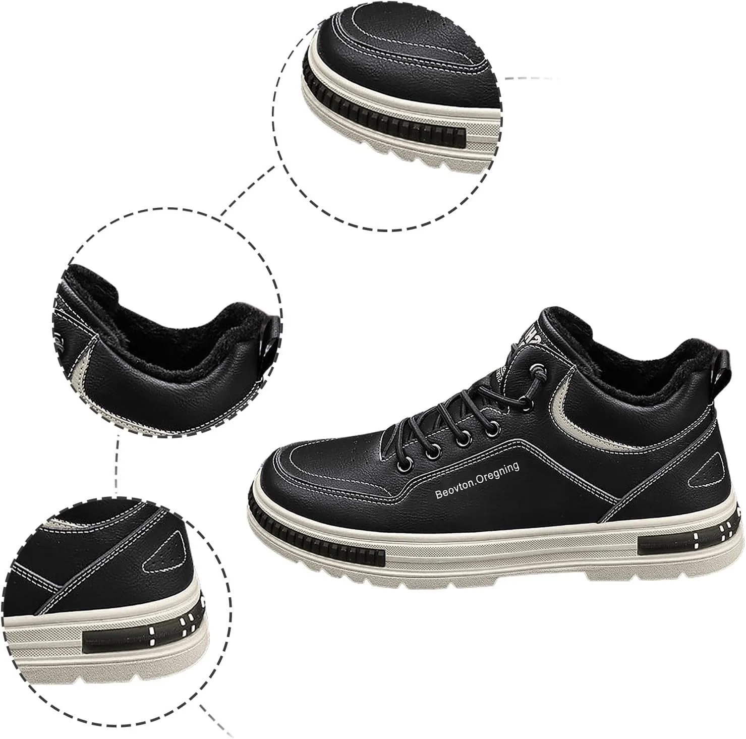 Men and Winter High Top Casual Shoes Plush and Thick Cotton Shoes New Versatile Trendy Sports Sneaker Insoles Men