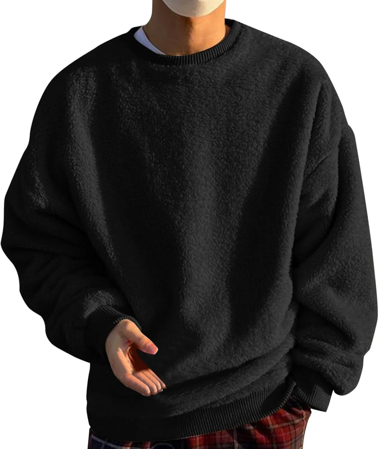 Mens 2024 Casual Cotton Hooded Mens Slim Autumn Casual Solid O Neck Sweater Top Color Men's Fleece Pullover Hoodie