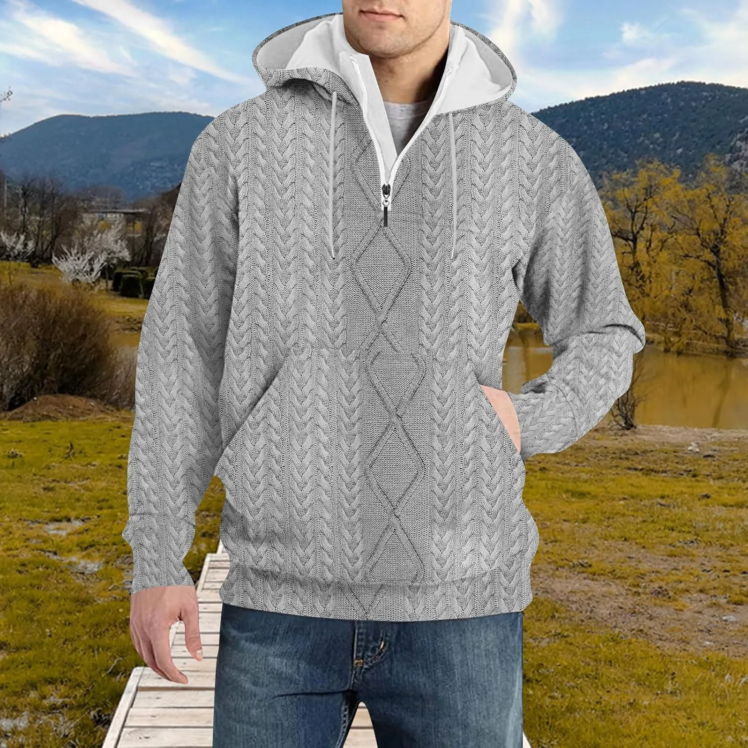Mens Big and Tall Graphic Hoodie: Heavy Weight Workout Flannel Sweatshirt Designer Oversized Pullover