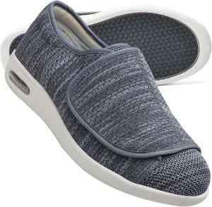 Mens Extra Wide Fit Diabetic Shoes Outdoor Trainers Men Comfortable Loafers Easy Close Orthopedic Slippers for Swollen Feet Plantar Fasciitis Adjustable Lightweight Walking Trainers