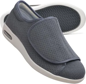 Mens Extra Wide Fit Diabetic Shoes Outdoor Trainers Men Comfortable Loafers Easy Close Orthopedic Slippers for Swollen Feet Plantar Fasciitis Adjustable Lightweight Walking Trainers