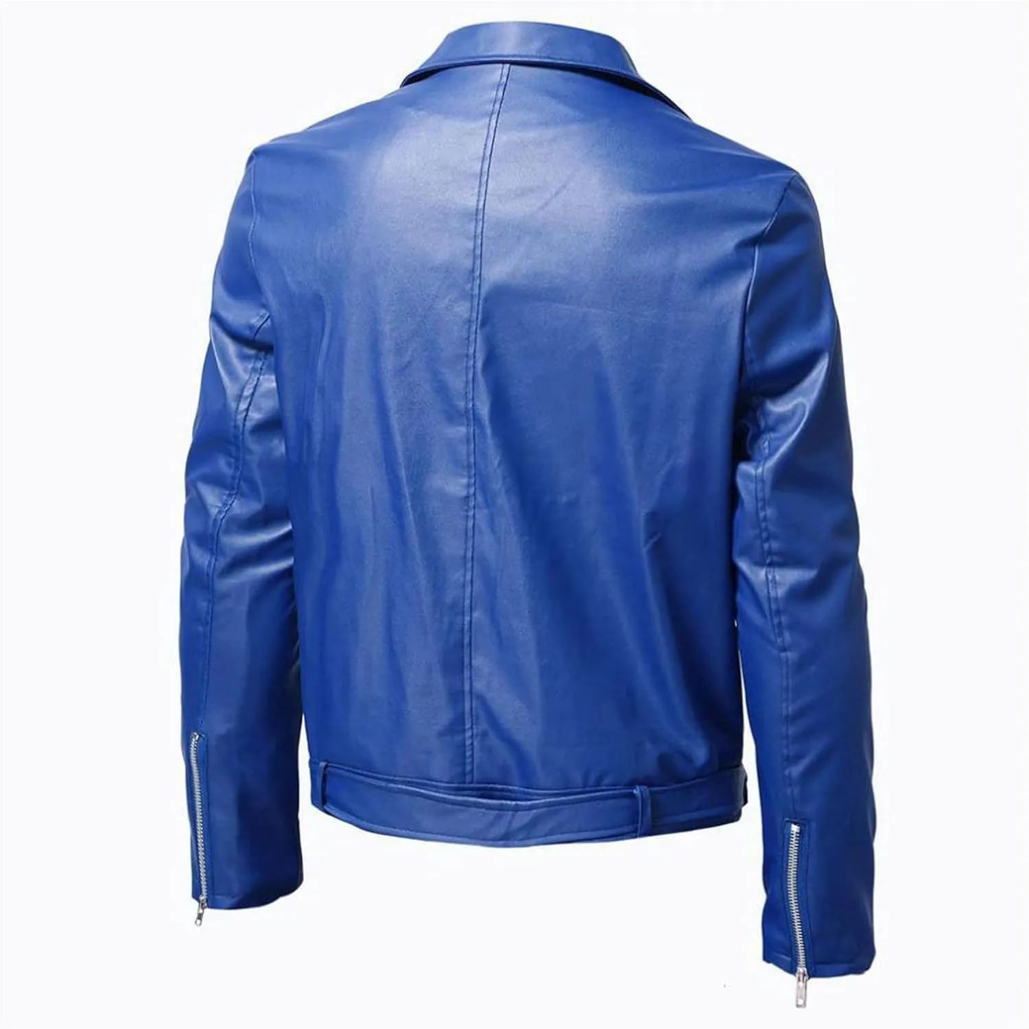 Men's Faux Leather Jackets Motorcycle Racer Jackets Zip-Up Moto Biker Coat Bomber Jackets Lapel Slim Fit Leather Jacket
