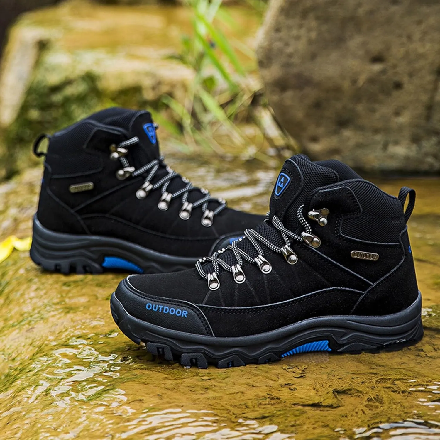 Men's Hiking Shoes Breathable High Top Walking Sneaker Athletic Sport Shoes Outdoor Lightweight Casual Working Shoe