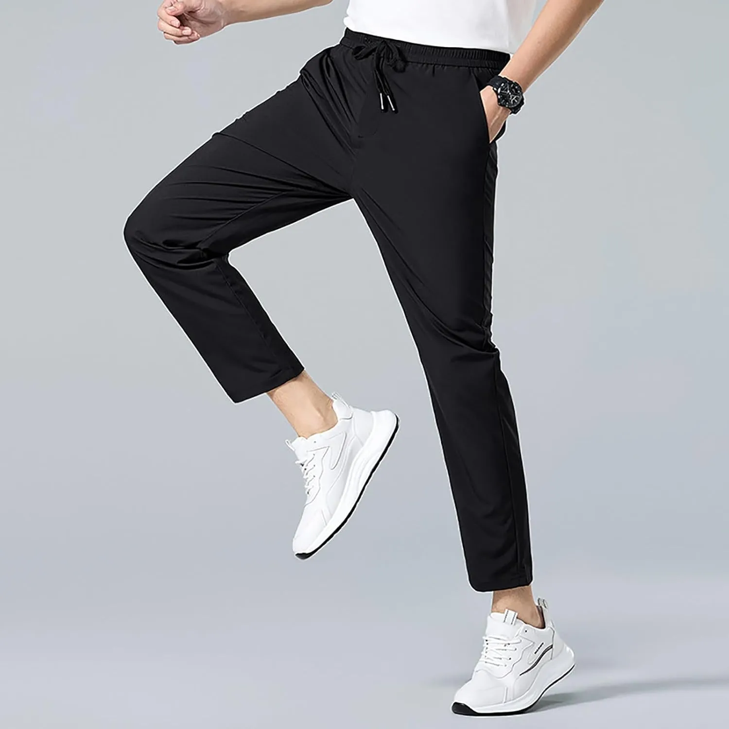 Mens Joggers Slim Fit Joggers Sweat Pants Outdoor Sports Pull On Pant Soft Jogging Jogger