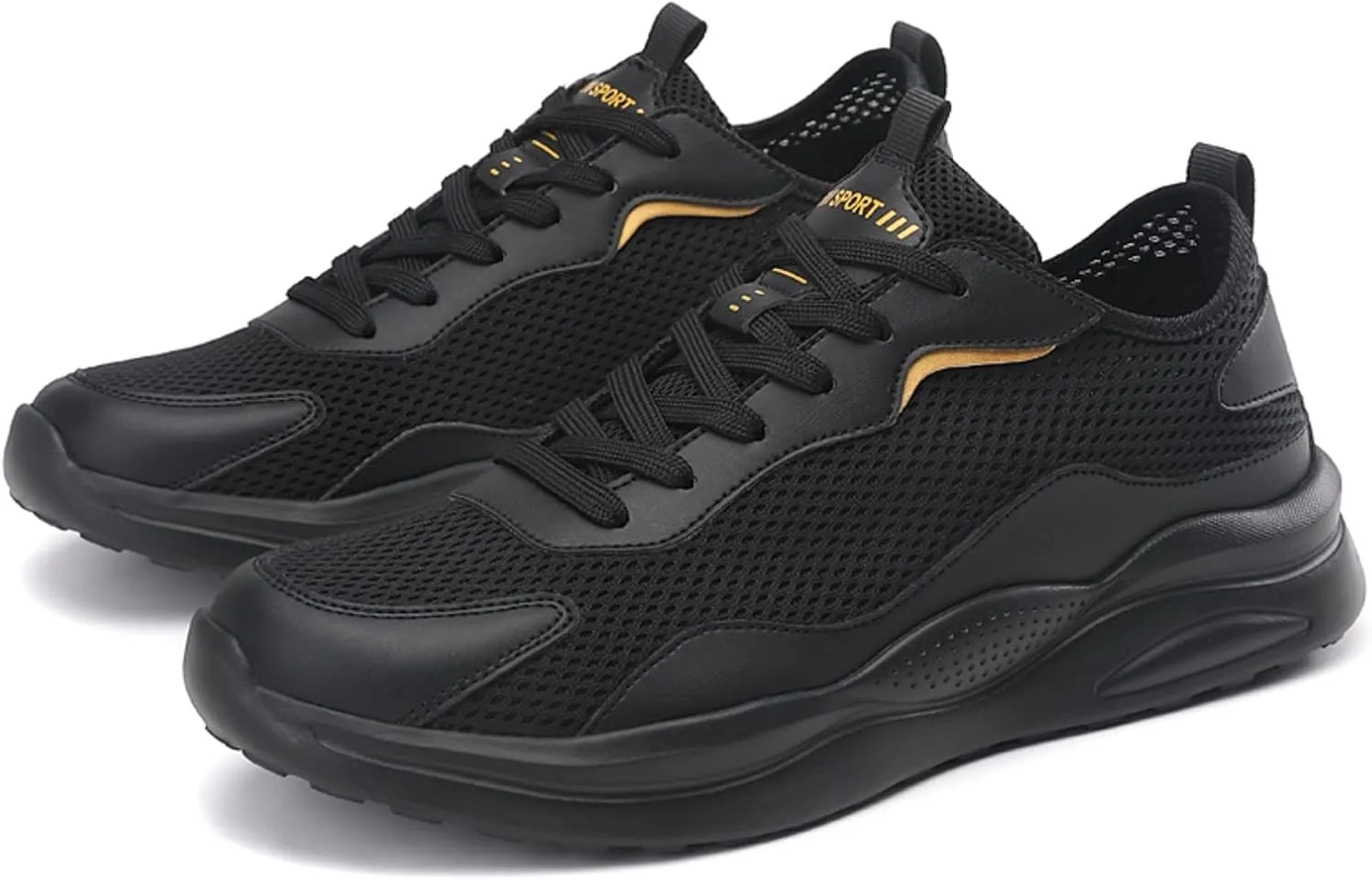 Men's Lace Up Memory Foam Sneakers Comfortable Breathable Lightweight Tennis Shoe Lightweight Minimalist Shoes
