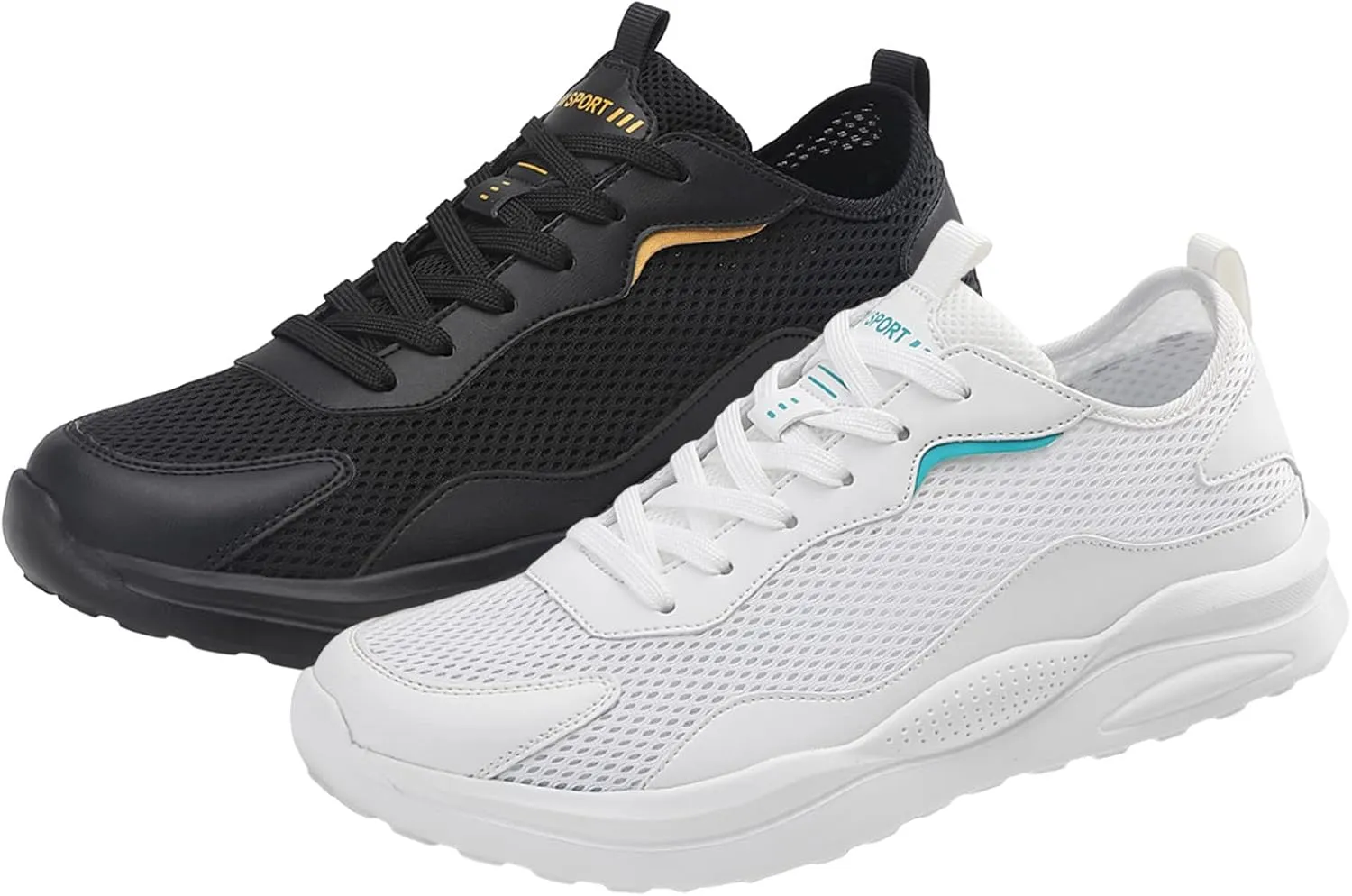 Men's Lace Up Memory Foam Sneakers Comfortable Breathable Lightweight Tennis Shoe Lightweight Minimalist Shoes