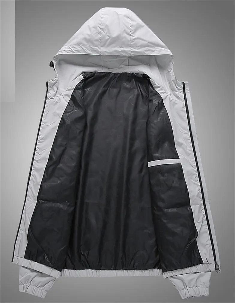 Men's Lightweight Windbreaker Jackets Casual Zip Up Outdoor Travel Jackets With Hooded