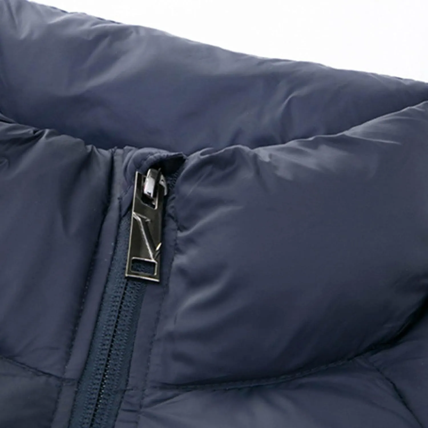 Men's Puffer Jacket Stand Collar Down Coats Winter Warm Cotton Padded Bubble Coat with Pockets