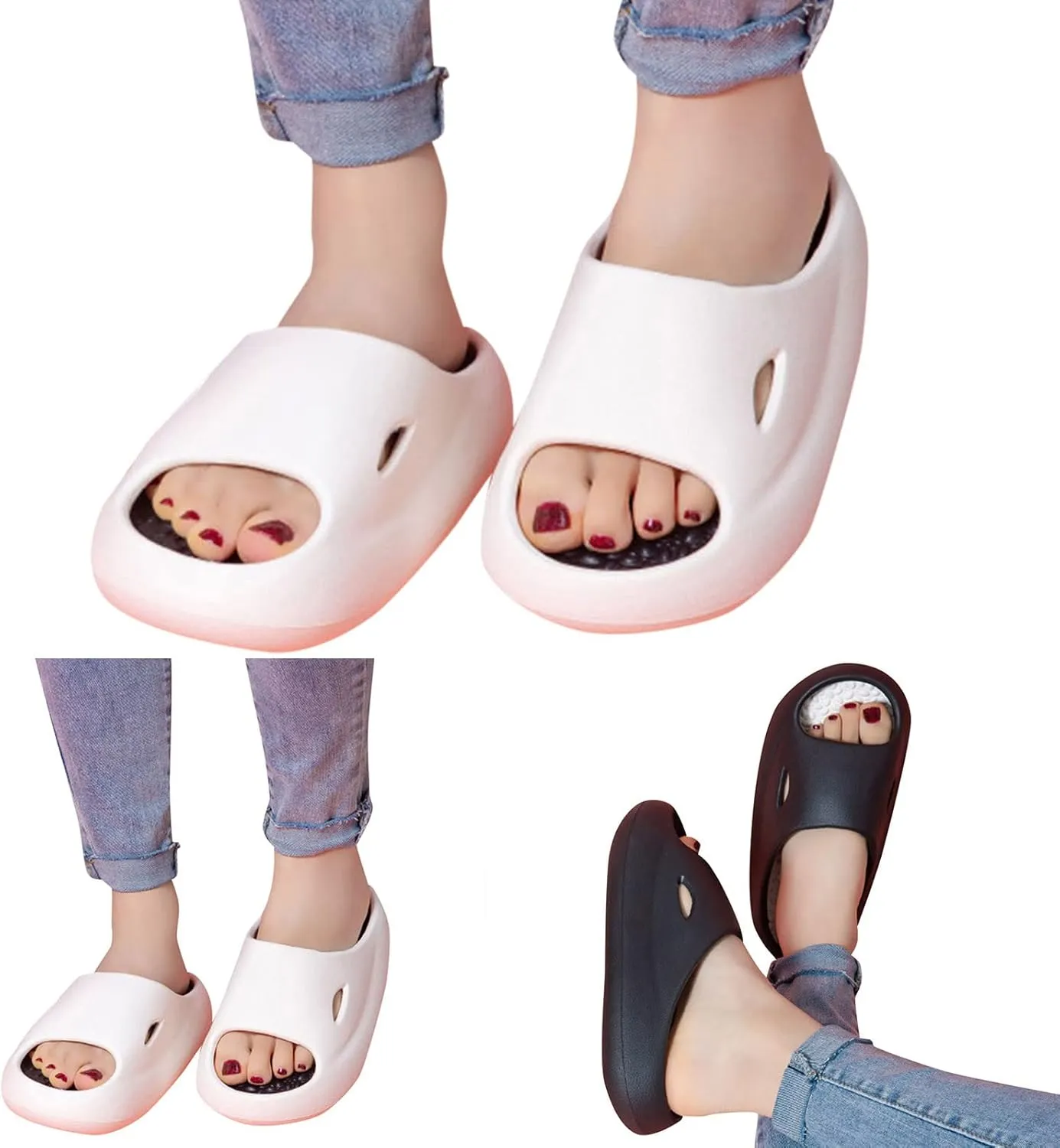 Mens Slides Shower Shoes Women Bathroom Slippers Men Slides for Women Lightweight House Drainage Hole Slippers