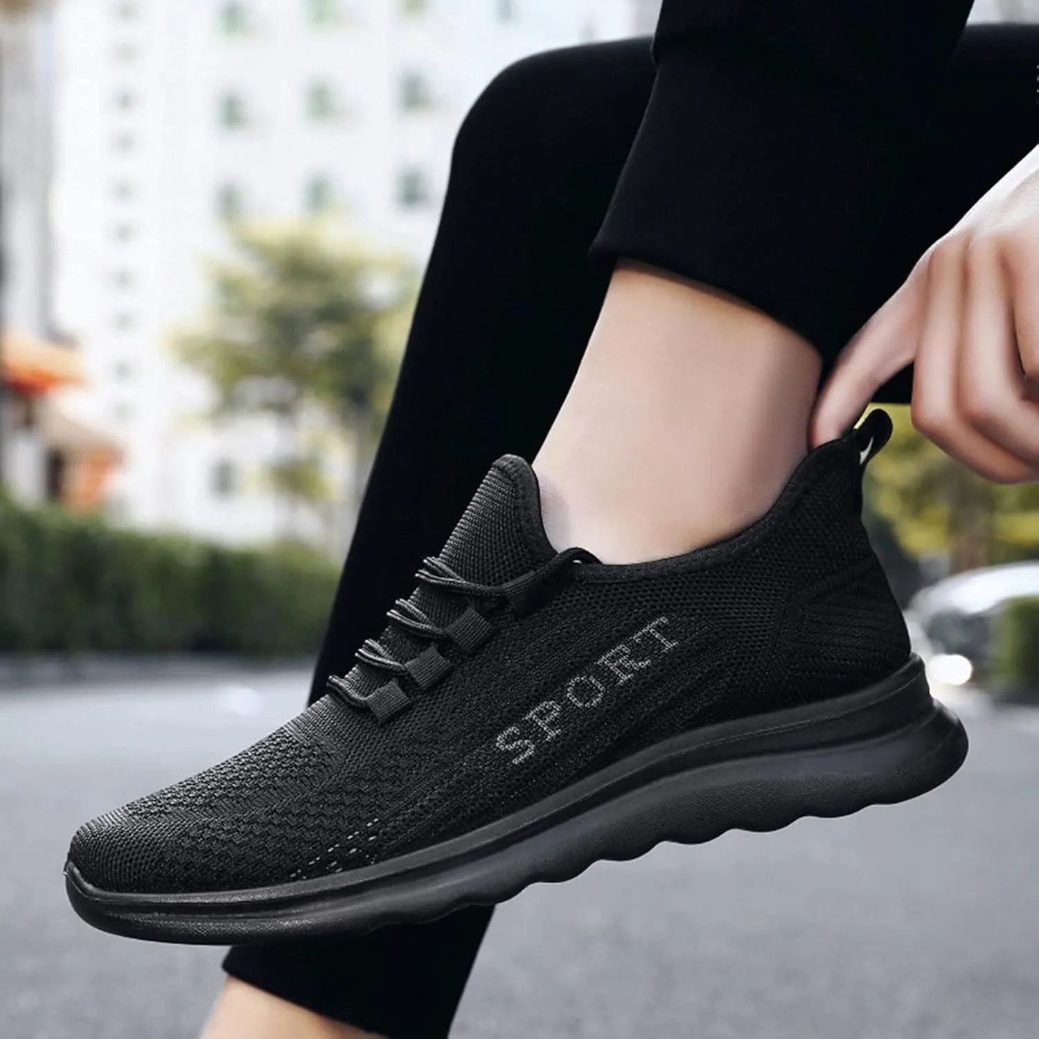Men's Sport Breathable Mesh Shoes Comfortable Lightweight Casual Walking Shoe Hook and Loop Orthopedic Sneakers