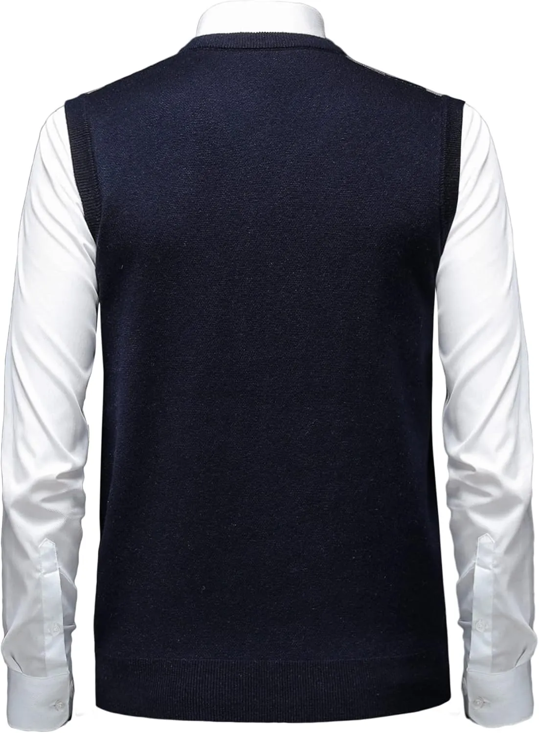 Mens Thick Argyle Sweater Vests Classic V-Neck Knitwear Sleeveless Pullover Autumn Winter Warm Tank Tops