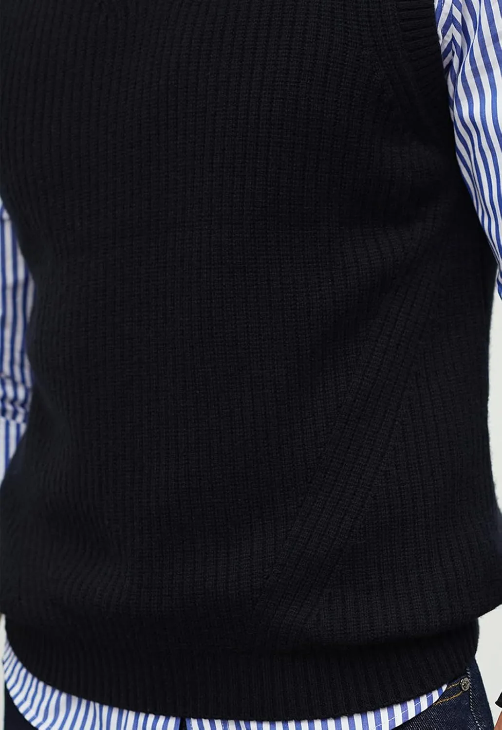 Mens V-Neck Knitted Sweater Vest Solid Plain Sleeveless Pullover Knitwear Loose Fit All Match Sweater Tops