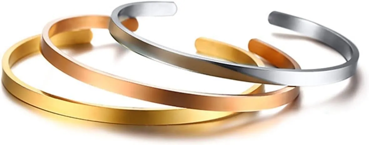 Metal Bracelets for Men Silver, Cuff Bracelets Cuff Bracelets Stainless Steel Bangle Bracelets for Men