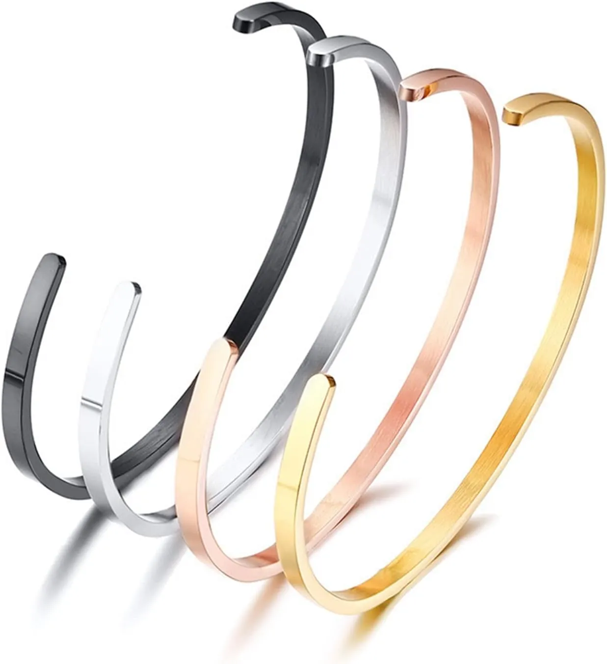 Metal Bracelets for Men Silver, Cuff Bracelets Cuff Bracelets Stainless Steel Bangle Bracelets for Men
